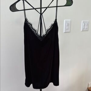 Abercrombie & Fitch Black lace and velvet Tank Top